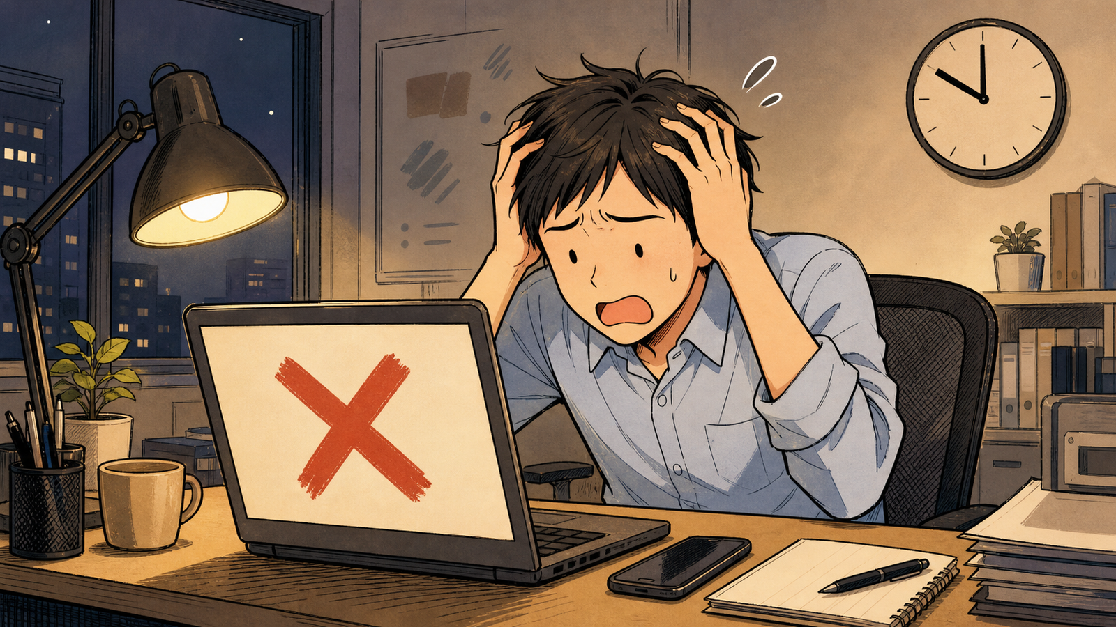 深夜、一括投稿の赤いエラーに固まる担当者