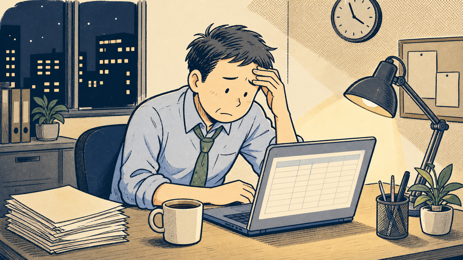 深夜、料金表とにらめっこする担当者