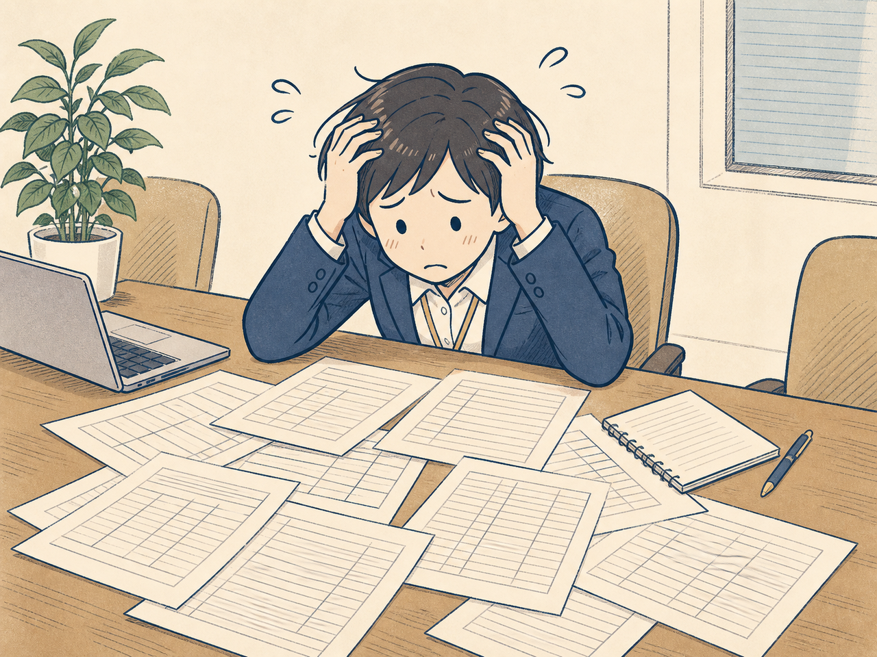数字の羅列に埋もれて困惑する担当者