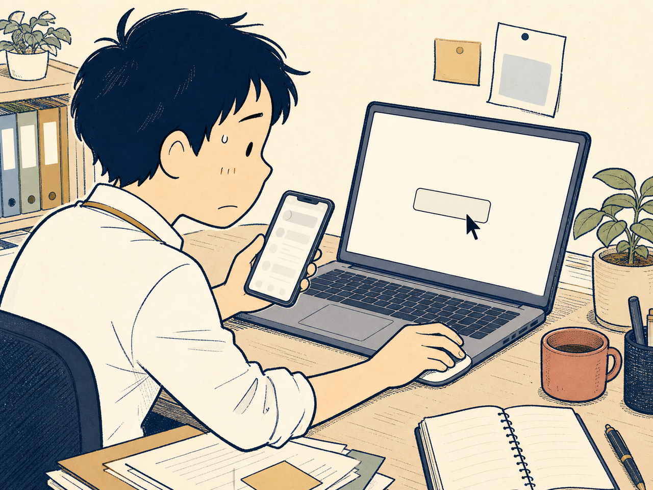 解約ボタン前で冷や汗をかく担当者